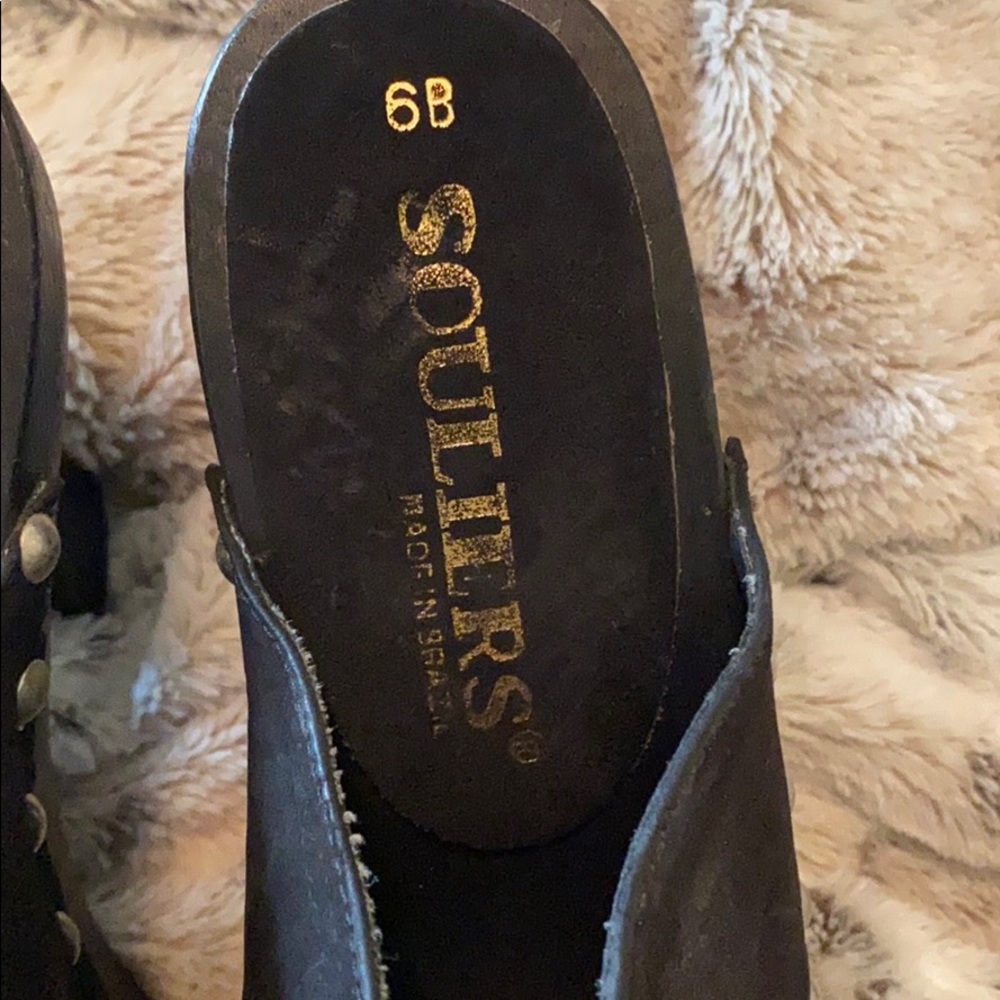NWOT Vintage 80’s Souliers platform mule peep toe Brazil bohemian rocker goth - Picture 5 of 7